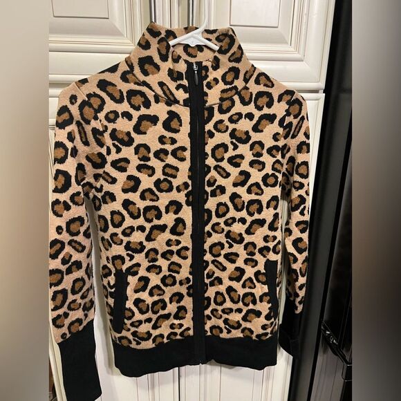 Rachel Zoe cheetah print full zip cardigan sweater womens X Small - Picture 1 of 6